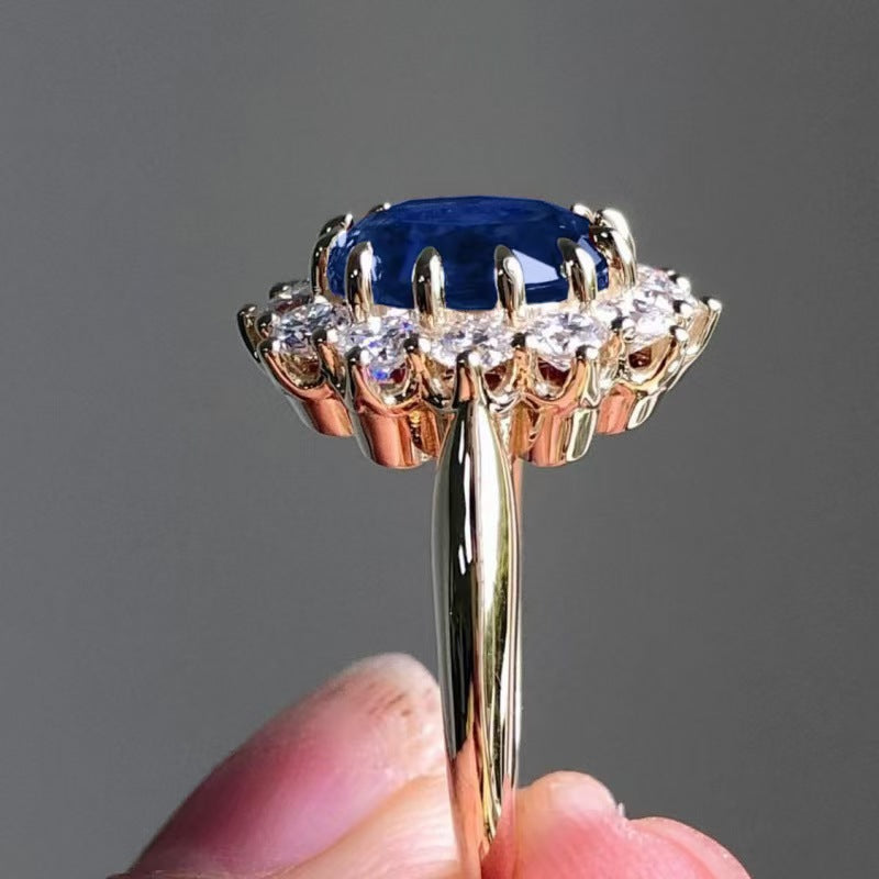 Adjustable Geometric Sapphire Ring