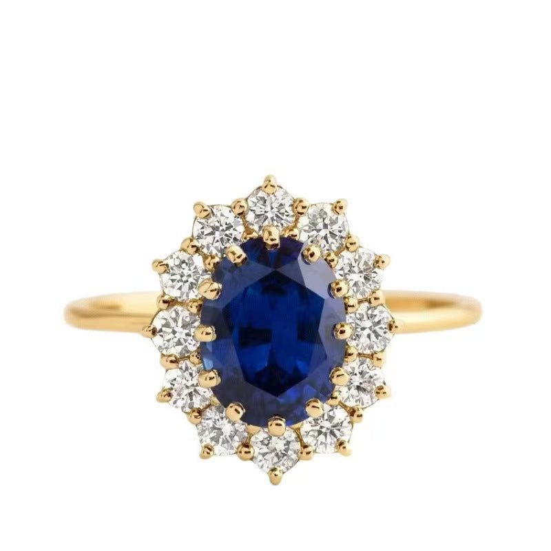 Adjustable Geometric Sapphire Ring