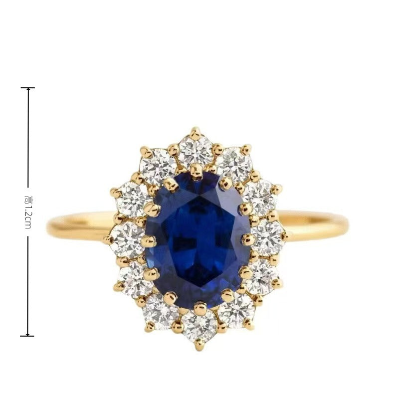 Adjustable Geometric Sapphire Ring