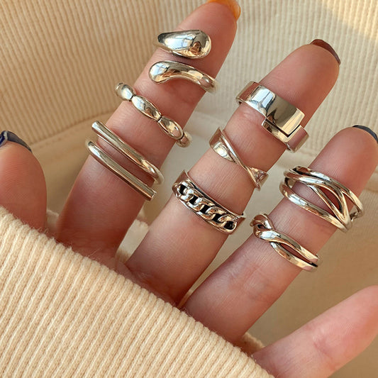 Adjustable Geometric Sterling Silver Ring