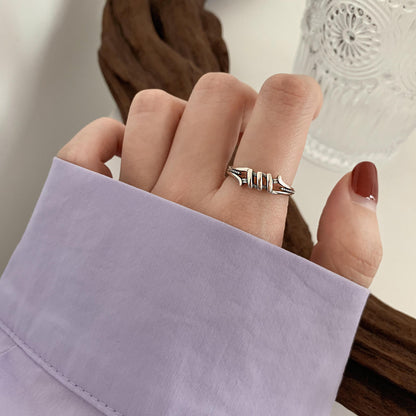 Adjustable Geometric Sterling Silver Ring