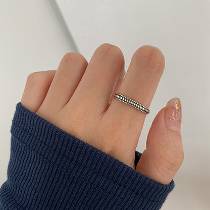 Adjustable Geometric Sterling Silver Ring