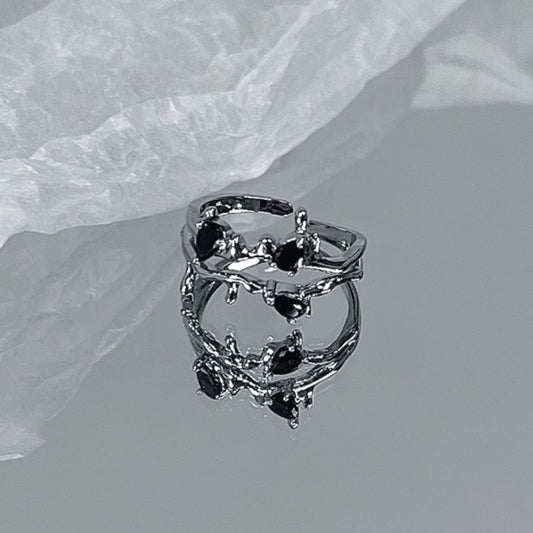 Adjustable Geometric Sterling Silver Ring
