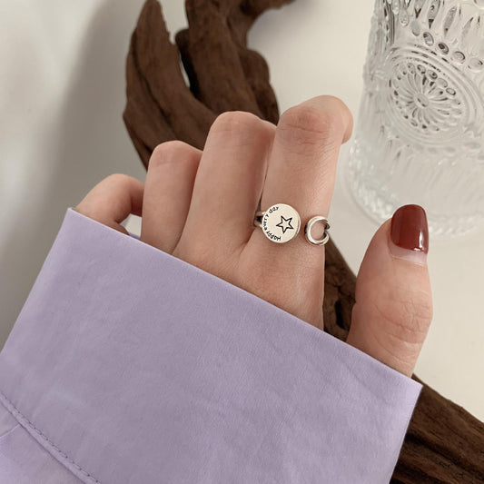 Adjustable Geometric Sterling Silver Ring