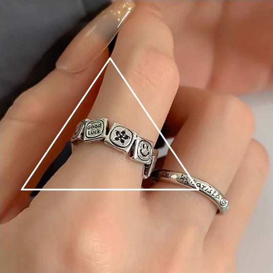 Adjustable Geometric Sterling Silver Ring