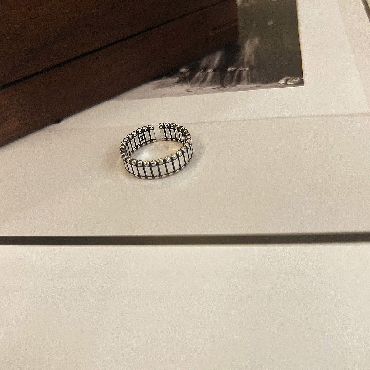 Adjustable Geometric Sterling Silver Ring