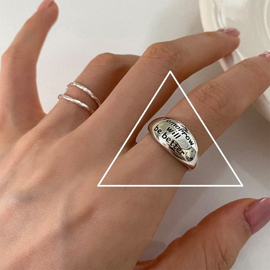Adjustable Geometric Sterling Silver Ring