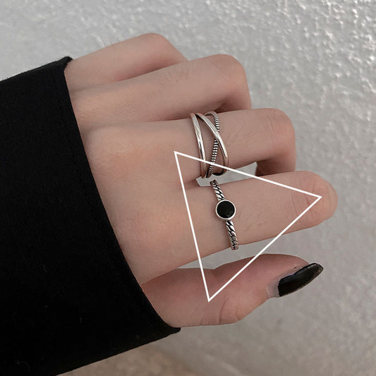Adjustable Geometric Sterling Silver Ring