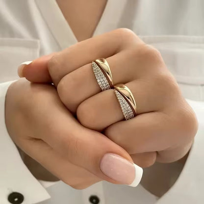 Adjustable Geometric Zircon Ring