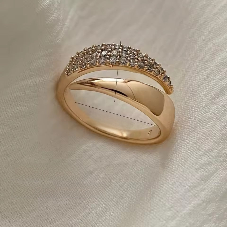 Adjustable Geometric Zircon Ring