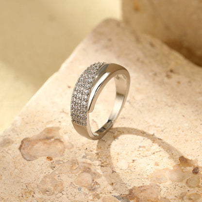 Adjustable Geometric Zircon Ring