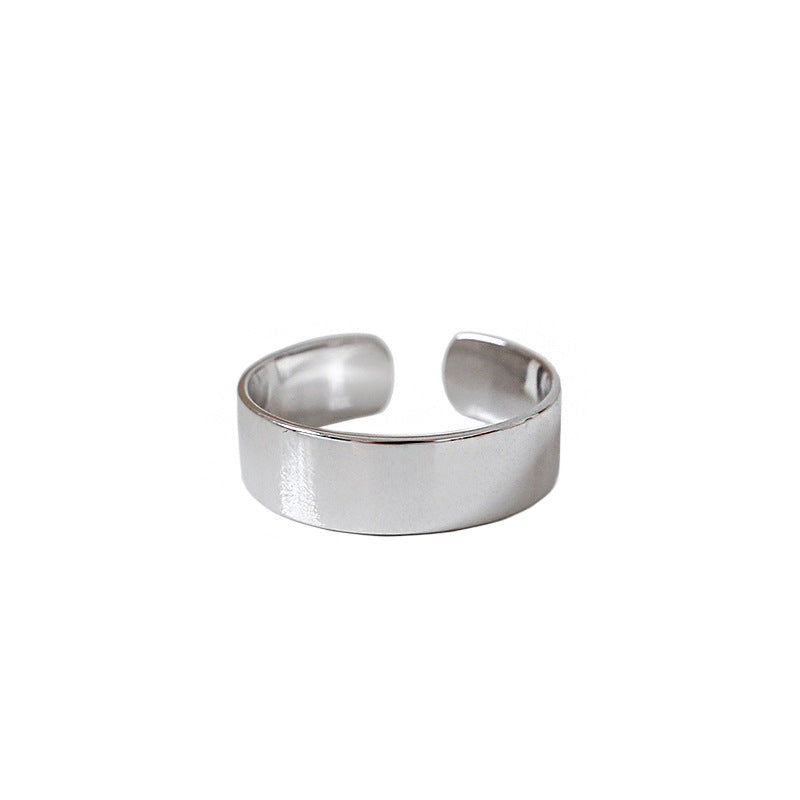 Adjustable Glossy Open Ring in Sterling Silver