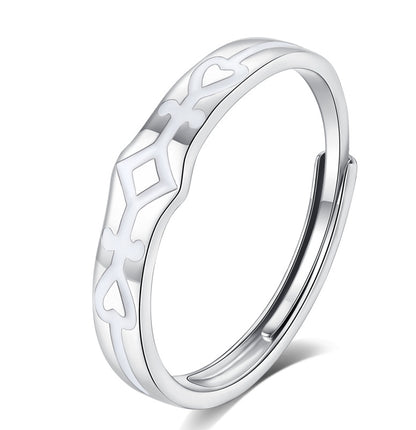 Adjustable Glow Star Moon Sterling Silver Ring