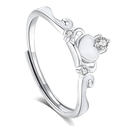 Adjustable Glow Star Moon Sterling Silver Ring