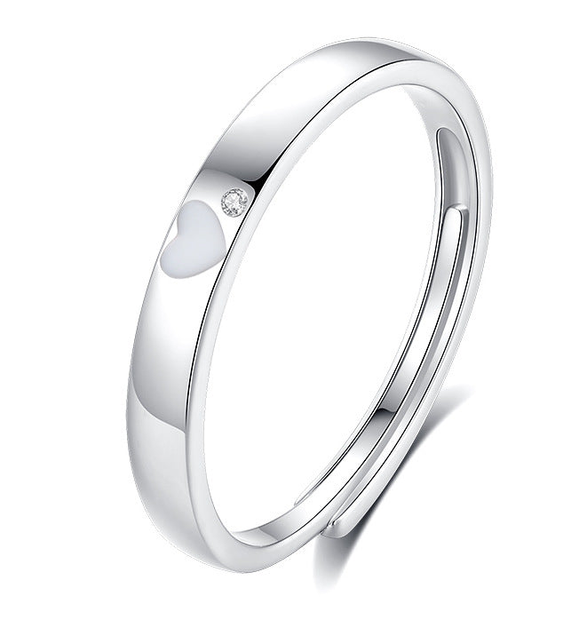 Adjustable Glow Star Moon Sterling Silver Ring