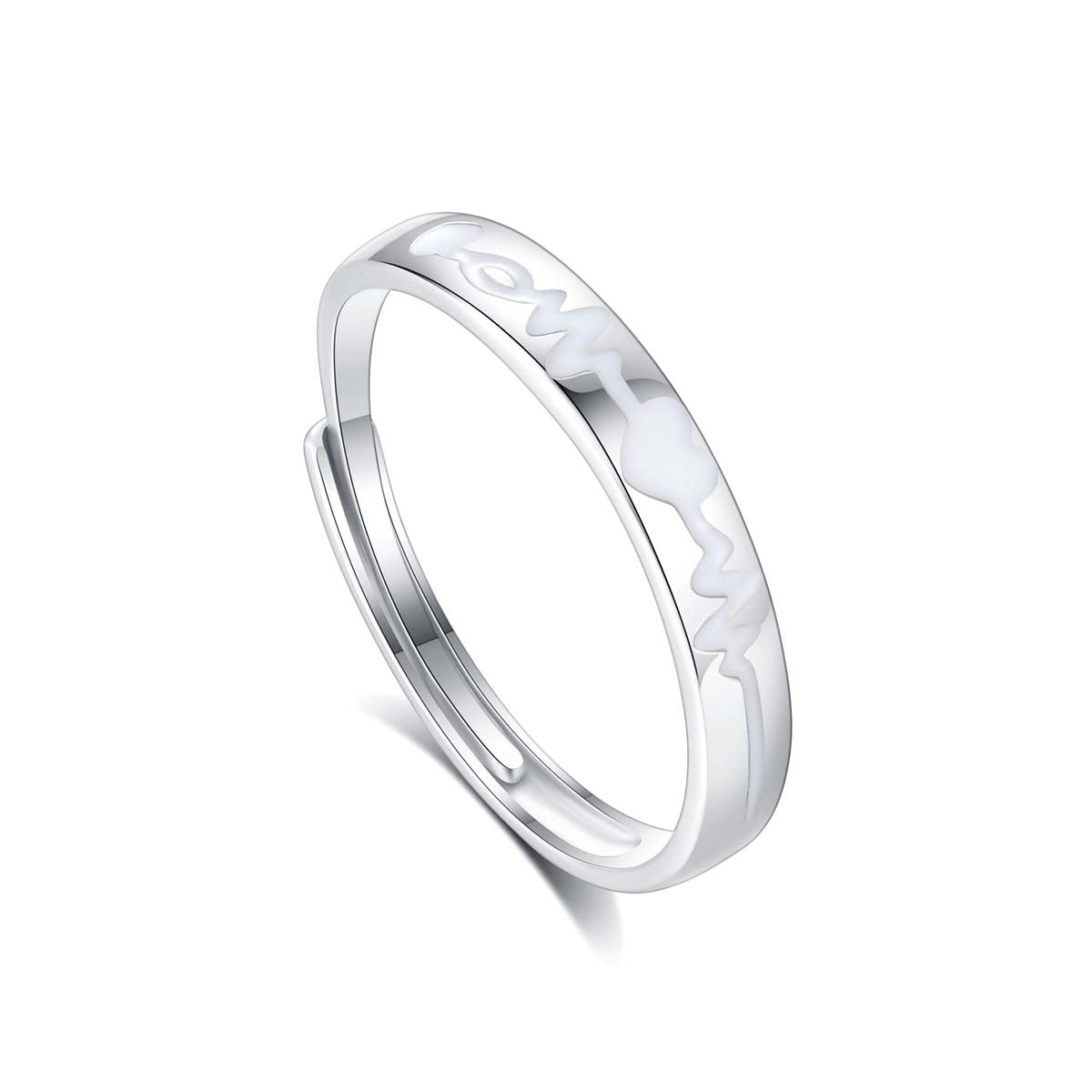 Adjustable Glow Star Moon Sterling Silver Ring