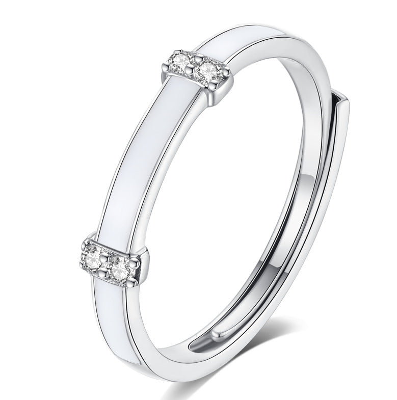 Adjustable Glow Star Moon Sterling Silver Ring