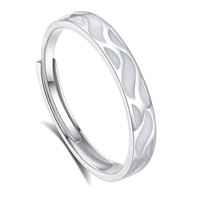 Adjustable Glow Star Moon Sterling Silver Ring