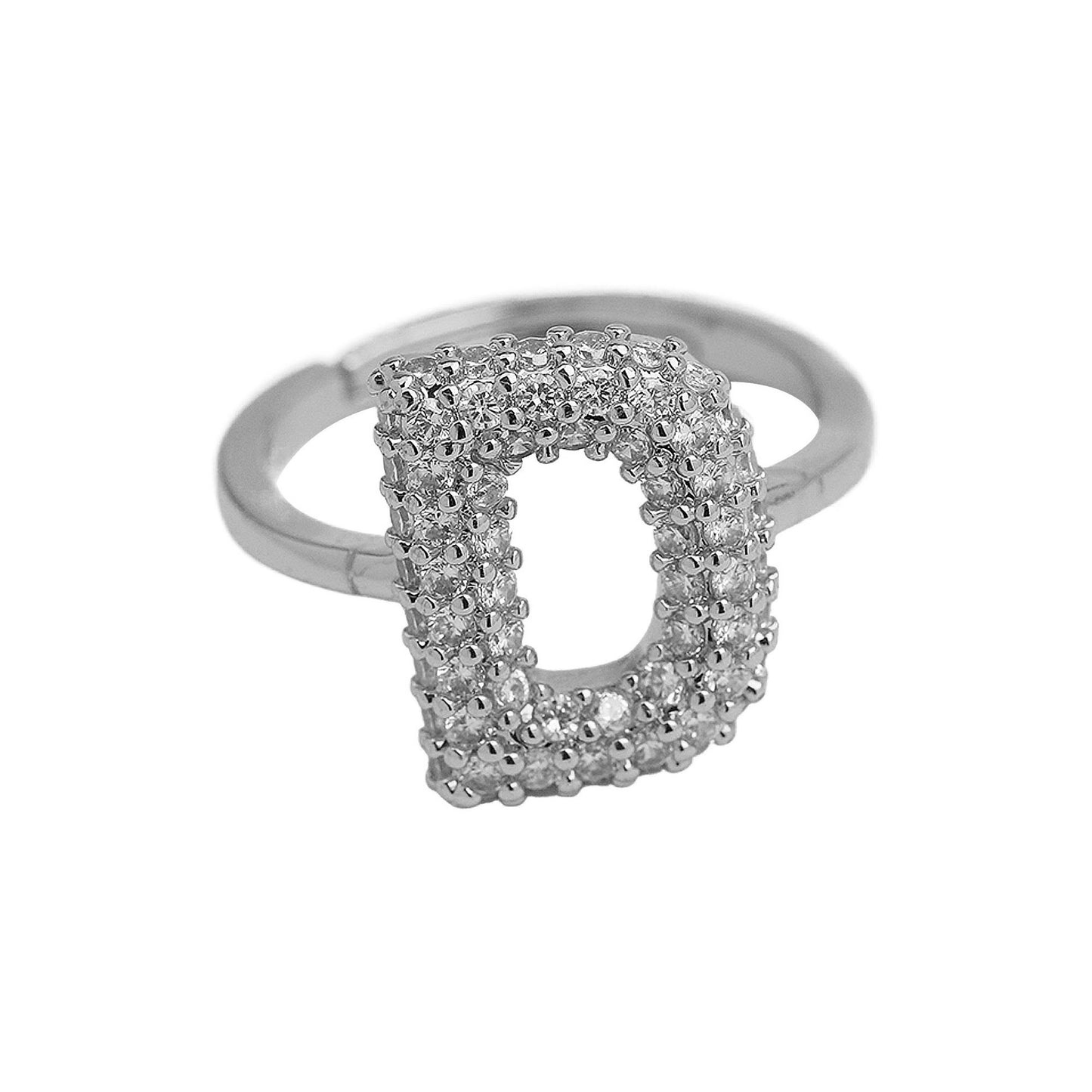 Adjustable Gold Plated Brass Alphabet Finger Ring