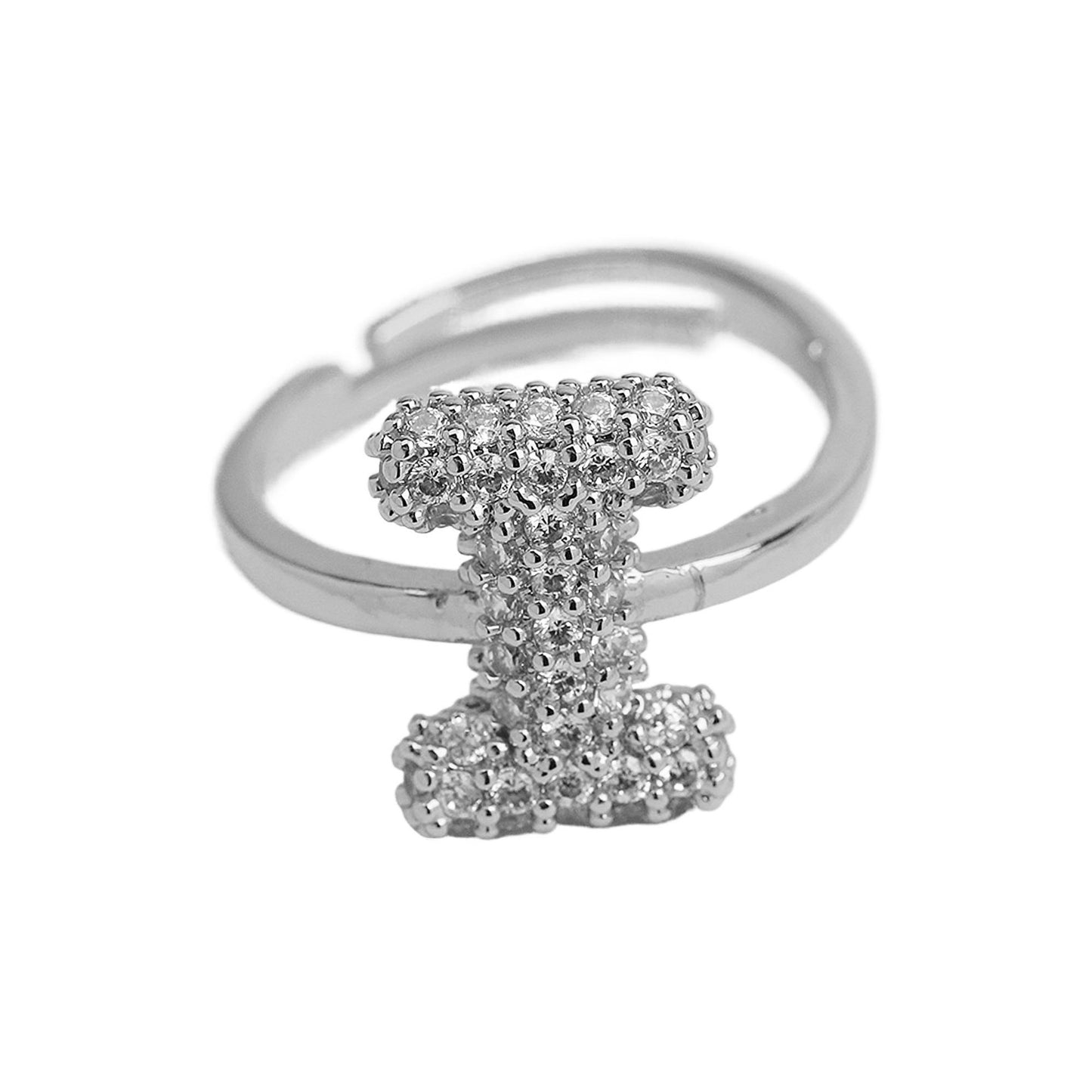 Adjustable Gold Plated Brass Alphabet Finger Ring