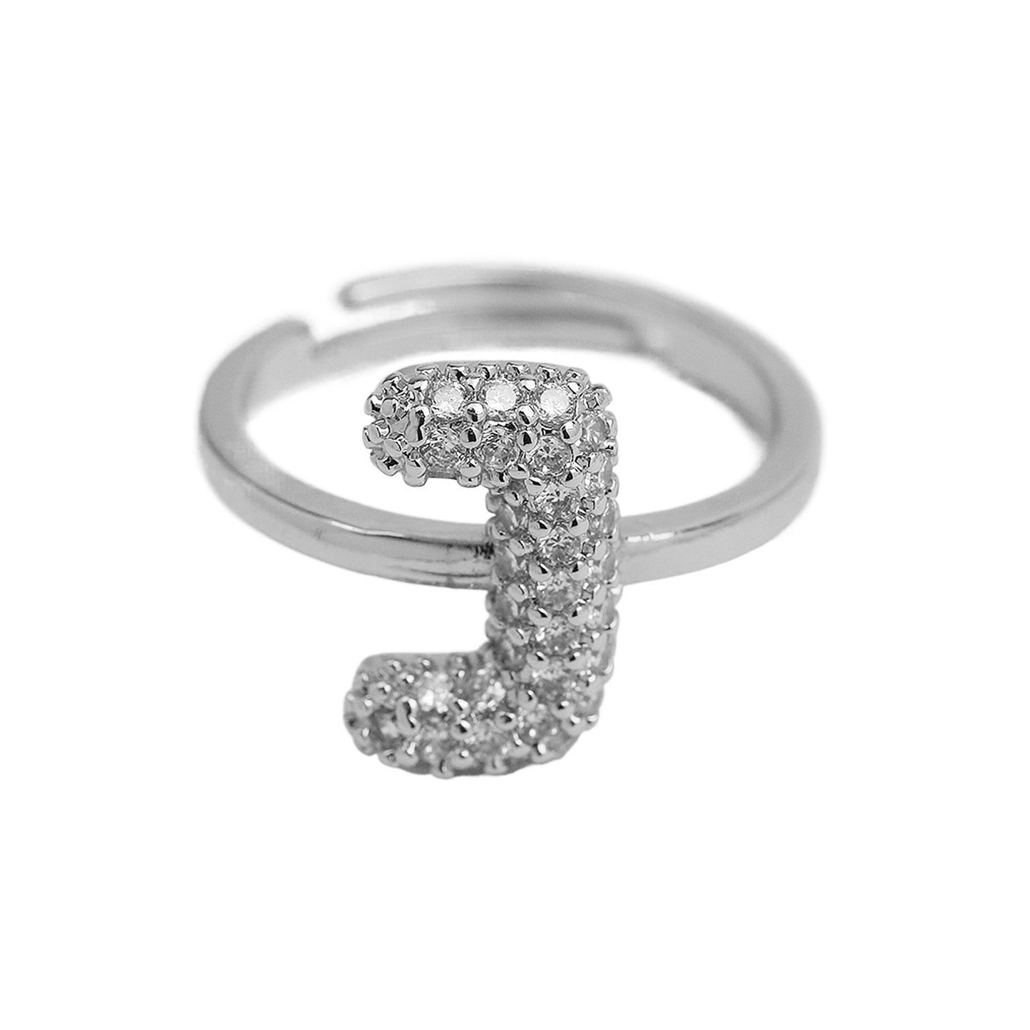Adjustable Gold Plated Brass Alphabet Finger Ring