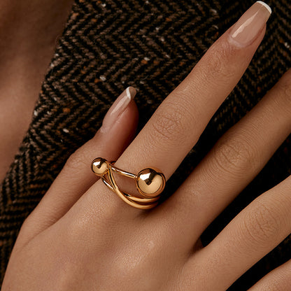 Adjustable Gold Plated Geometric Ring