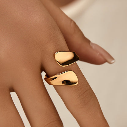 Adjustable Gold Plated Geometric Ring