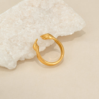 Adjustable Gold Plated Stainless Steel Ring