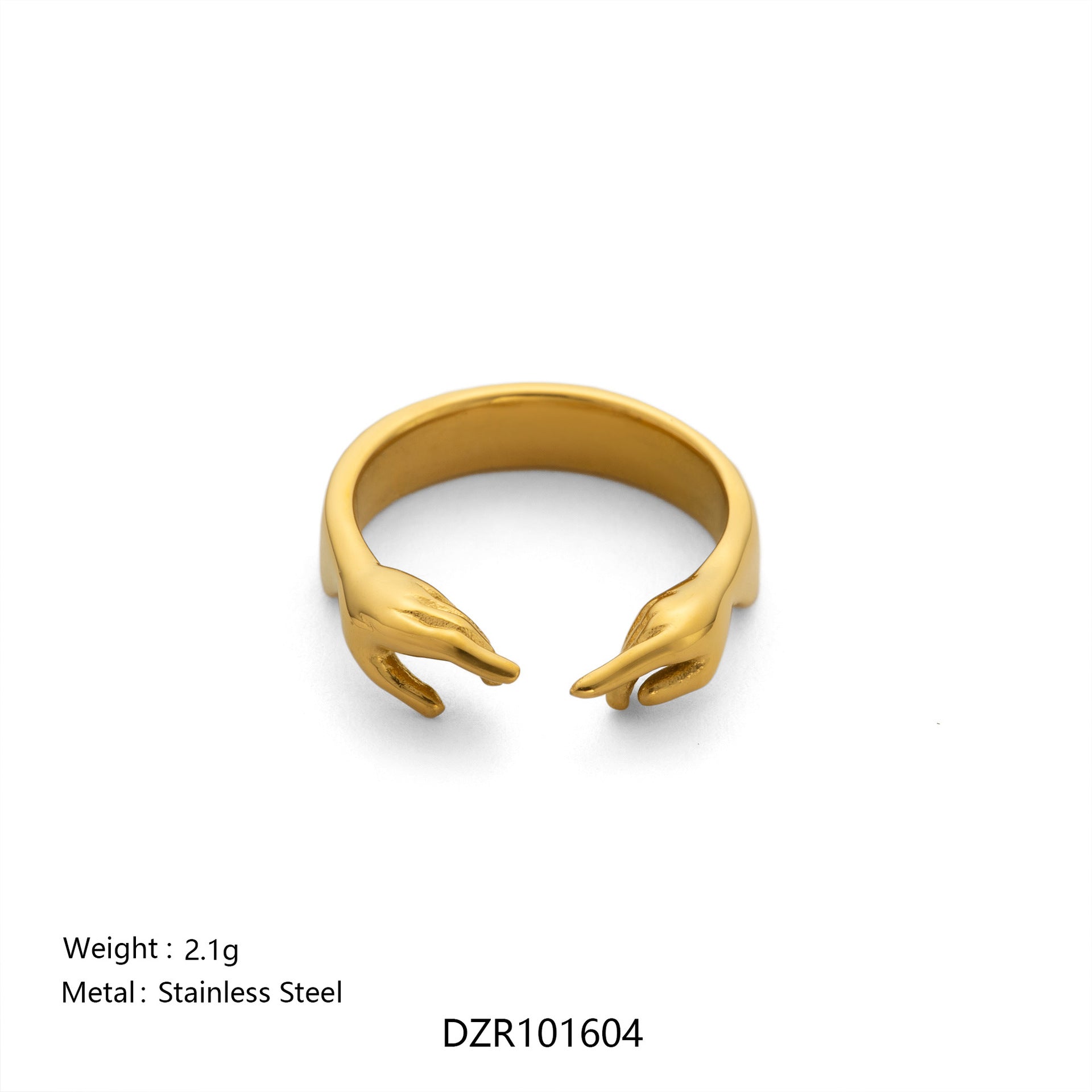 Adjustable Gold Plated Stainless Steel Ring