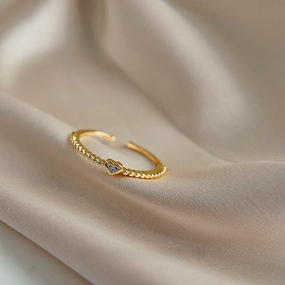 Adjustable Gold-Plated Zircon Ring