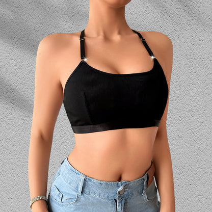 Adjustable Halter Neck Vest-Style Bra
