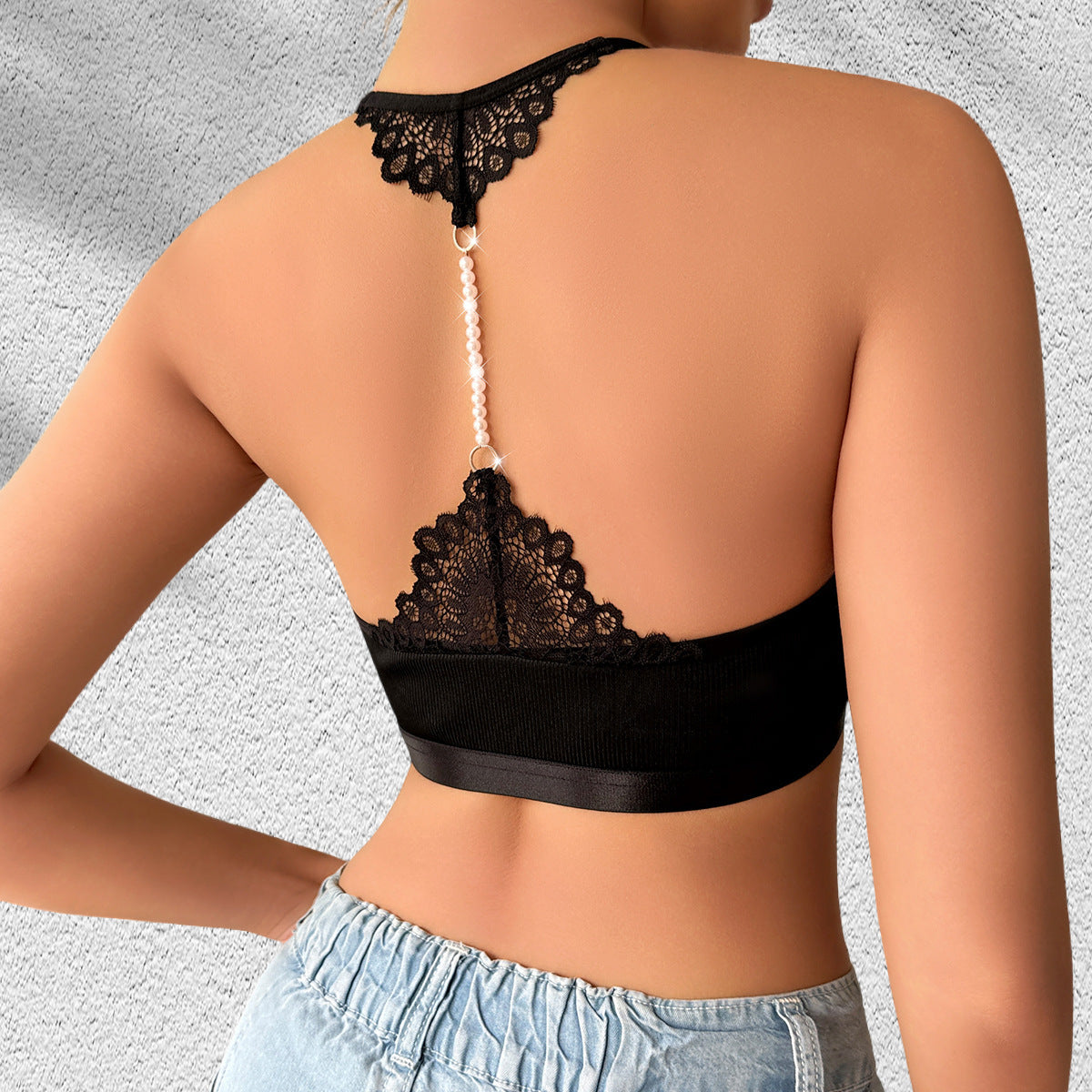 Adjustable Halter Neck Vest-Style Bra