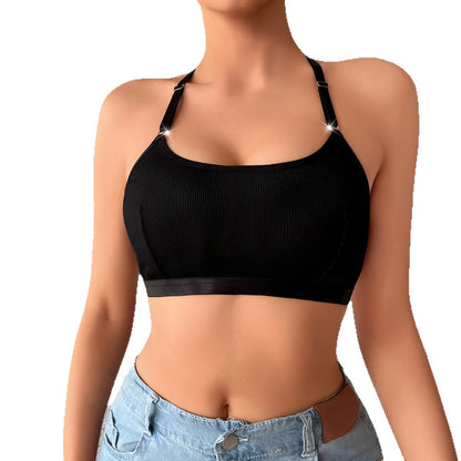 Adjustable Halter Neck Vest-Style Bra