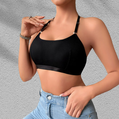 Adjustable Halter Neck Vest-Style Bra
