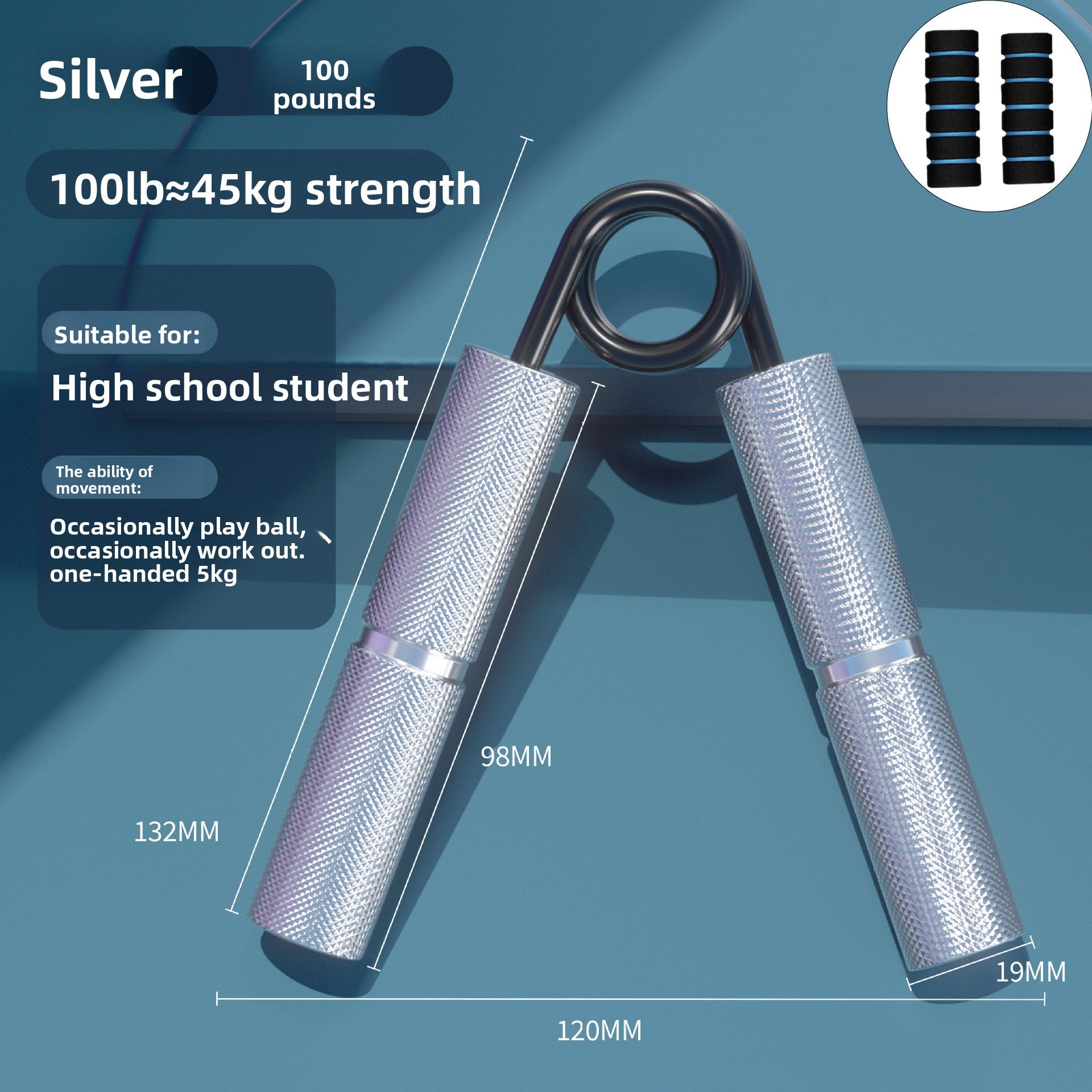 Adjustable Hand Grip Strength Trainer with Aluminum Handle