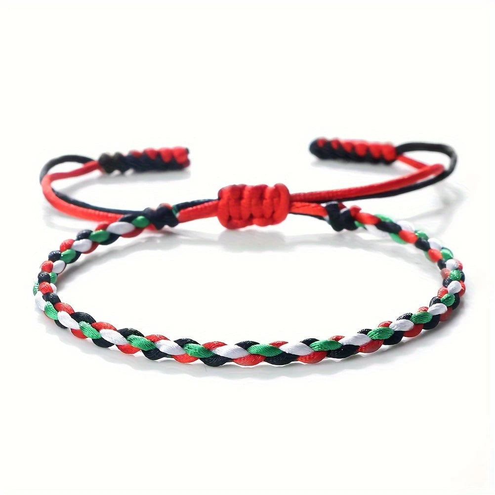 Adjustable Hand-Woven Flag Color Bracelet