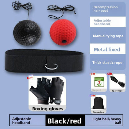 Adjustable Head-Mounted Boxing Reaction Ball with Rope for Training