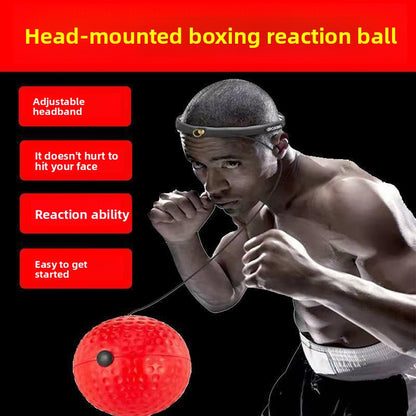 Adjustable Head-Mounted Boxing Reaction Ball with Rope for Training