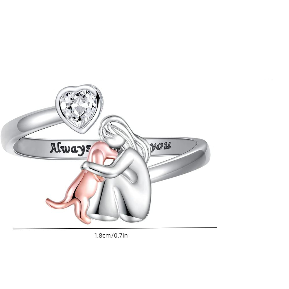 Adjustable Heart Animal Ring