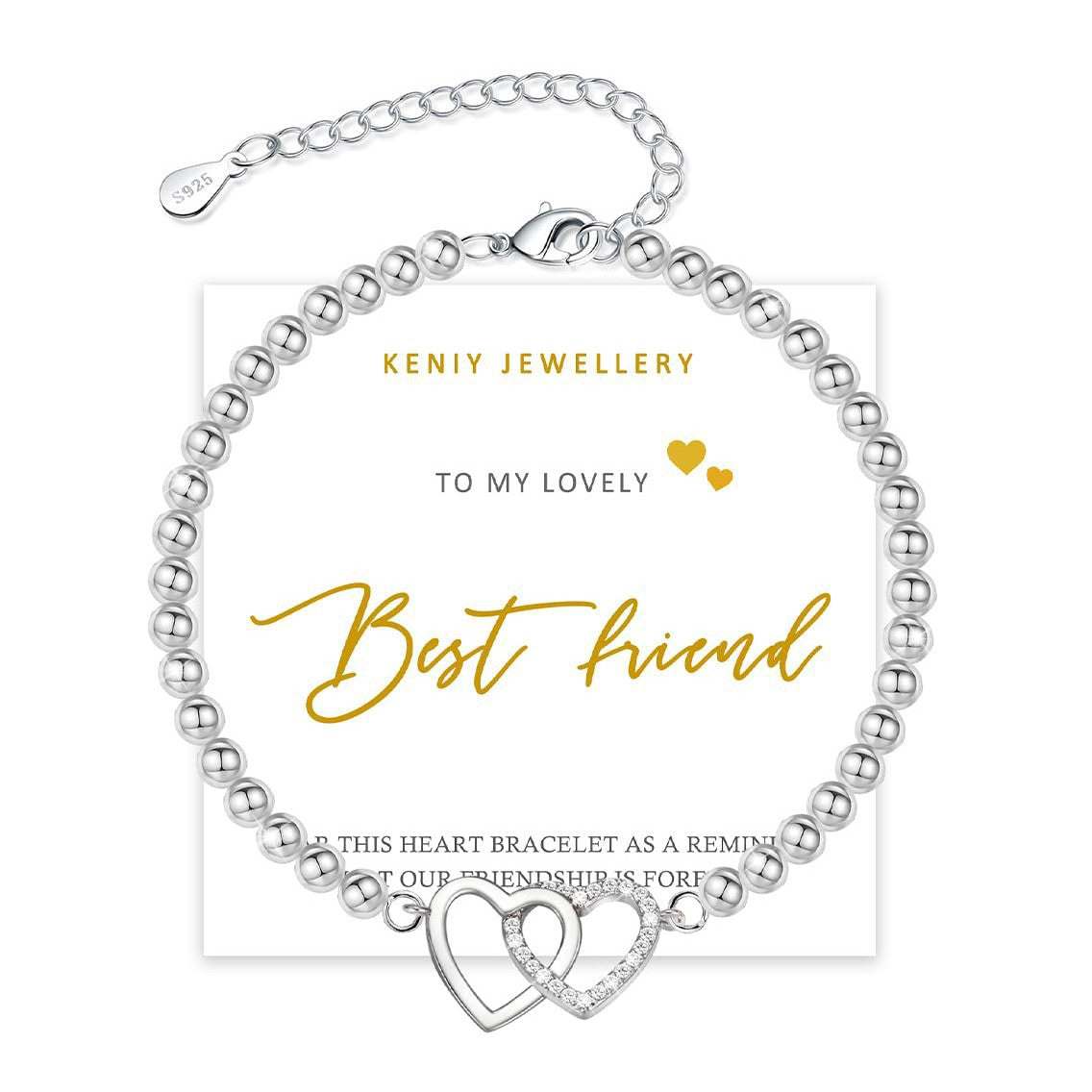 Adjustable Heart Bracelet with Diamond Accents