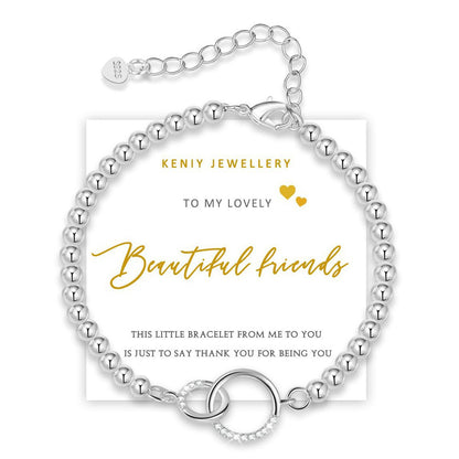 Adjustable Heart Bracelet with Diamond Accents