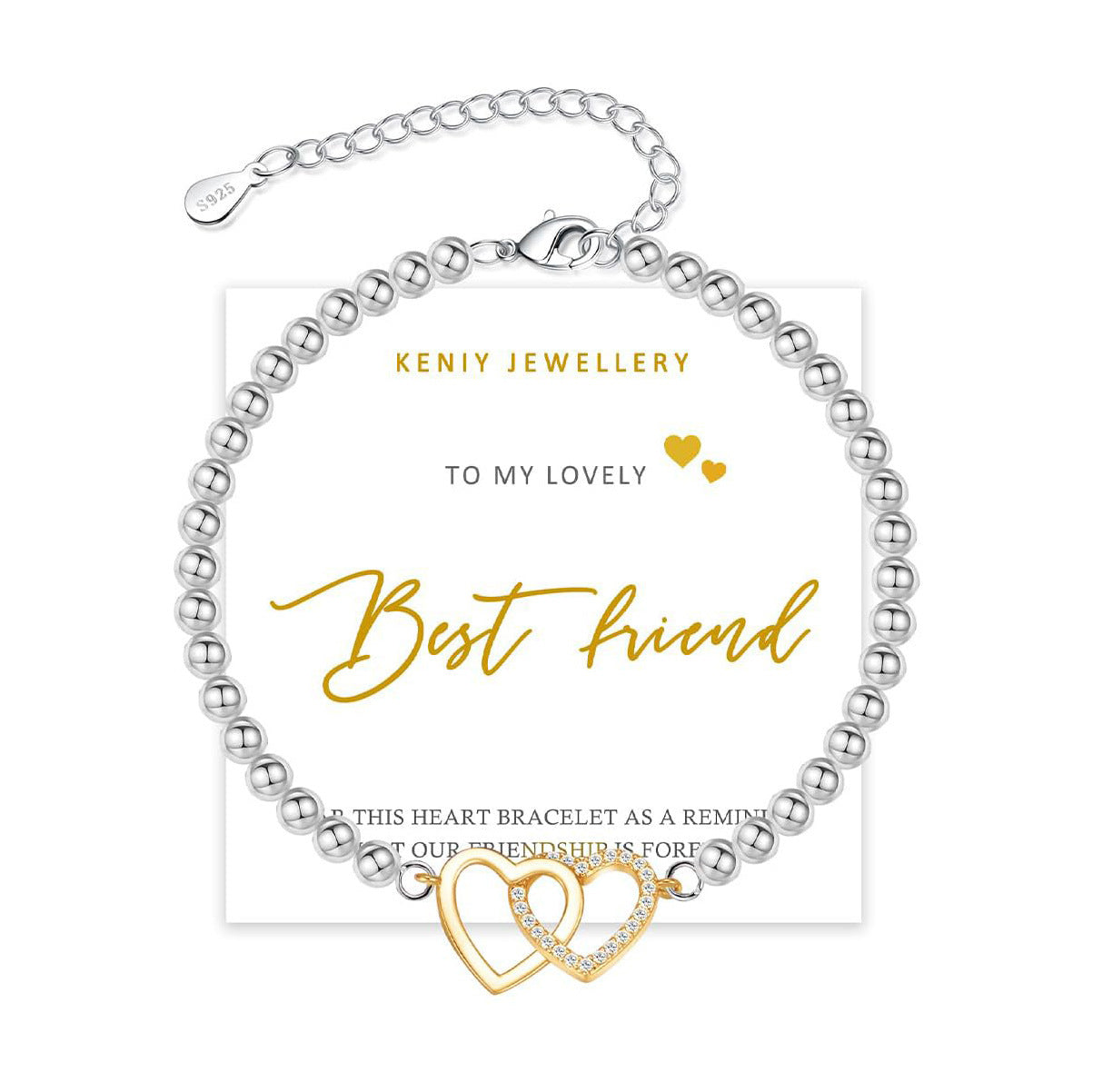 Adjustable Heart Bracelet with Diamond Accents