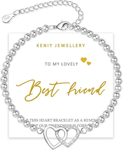 Adjustable Heart Bracelet with Diamond Accents