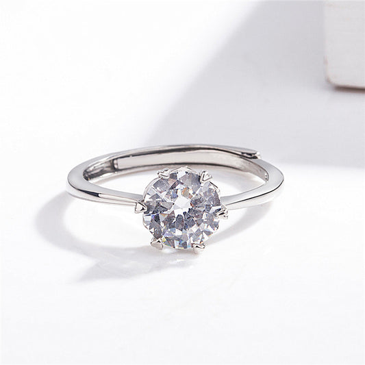 Adjustable Heart Shape Artificial Diamond Ring