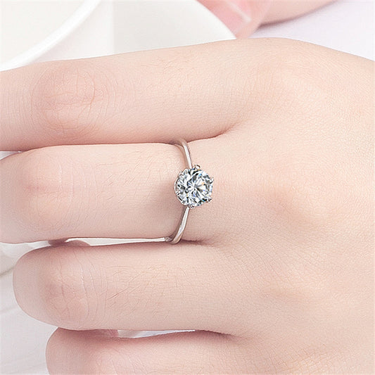 Adjustable Heart Shape Artificial Diamond Ring