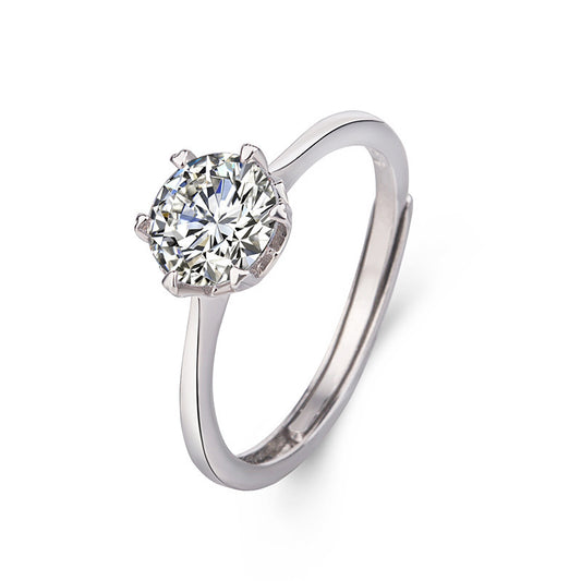 Adjustable Heart Shape Artificial Diamond Ring