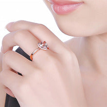 Adjustable Heart Shape Simulated Moissanite Ring