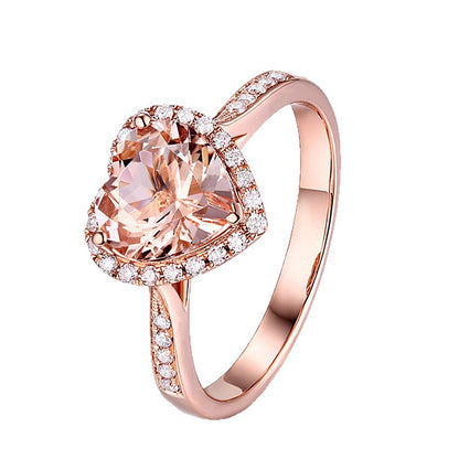 Adjustable Heart Shape Simulated Moissanite Ring