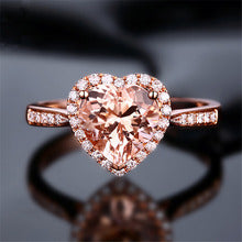 Adjustable Heart Shape Simulated Moissanite Ring