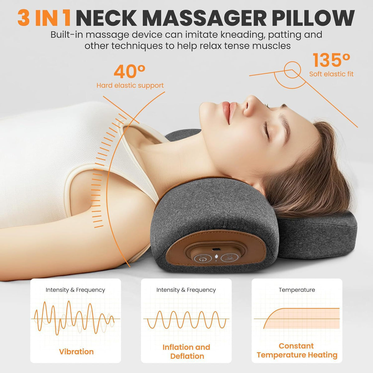 Adjustable Heating Massage Neck Pillow